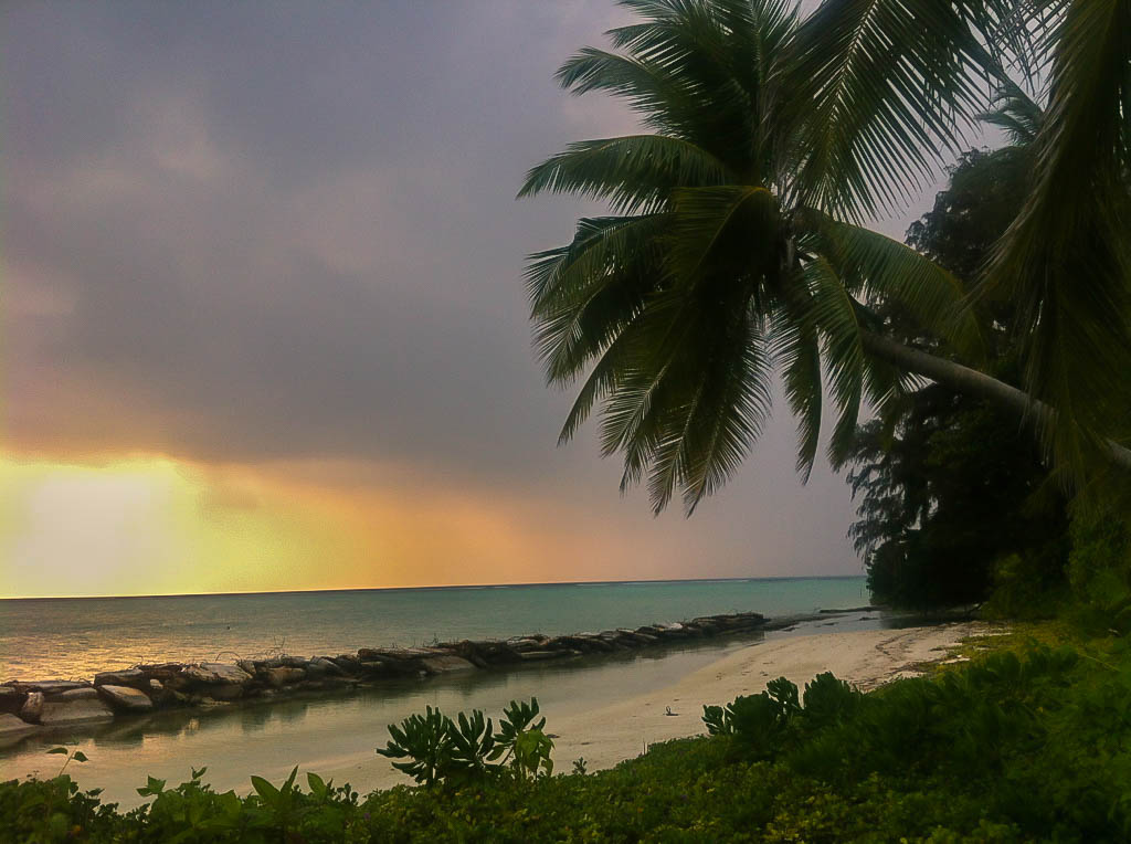 sunset on beach Maldives