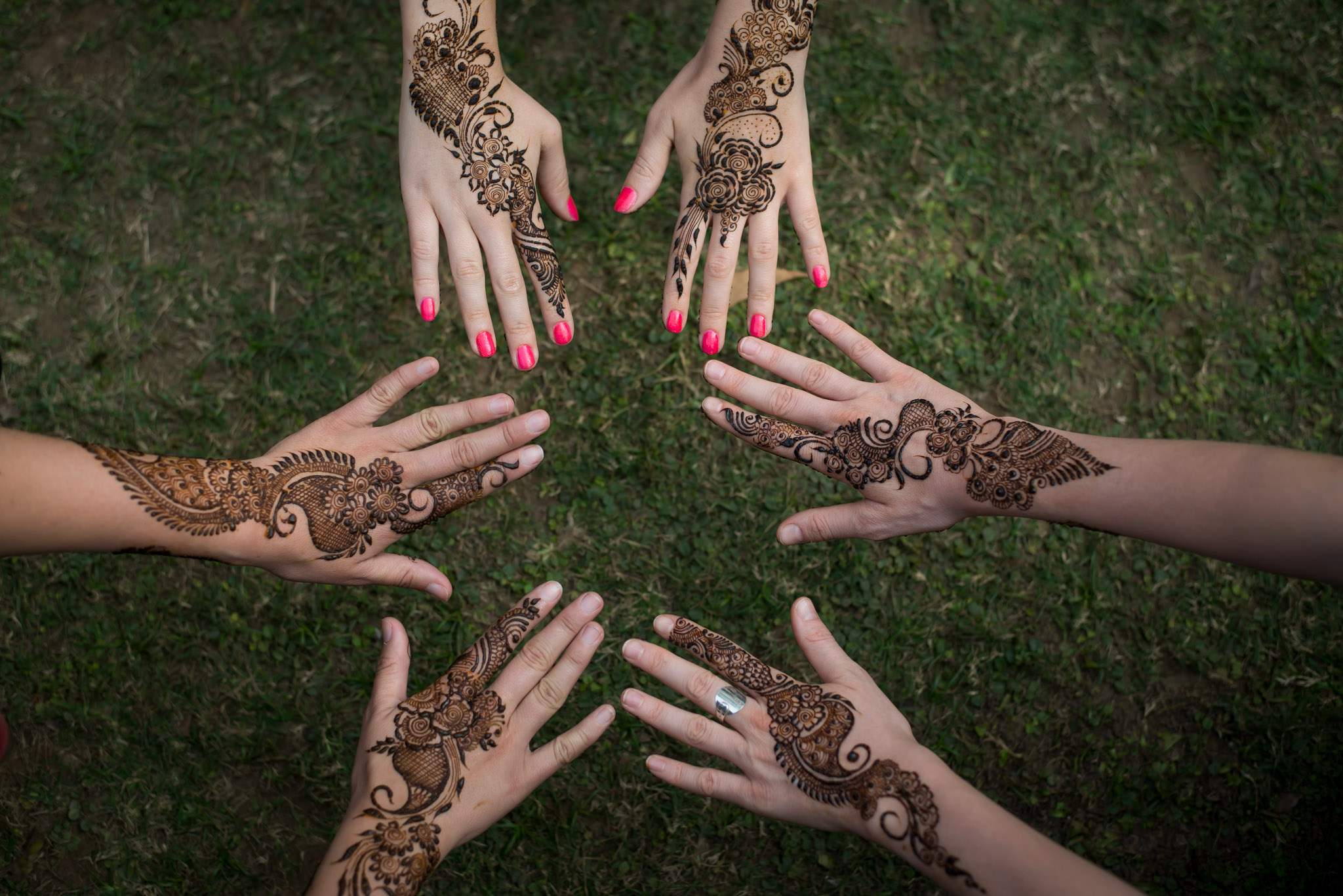 Hands full with Henna