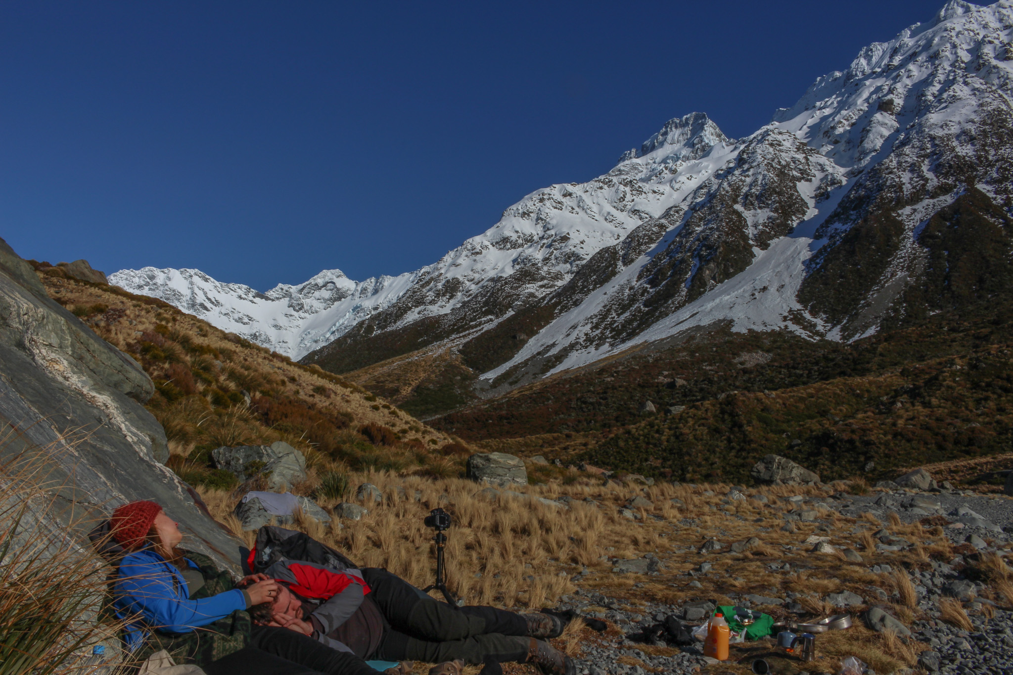 relax at Hooker Valley