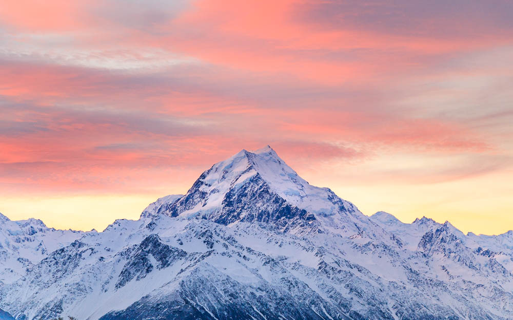 Mount Cook showing off during sunset