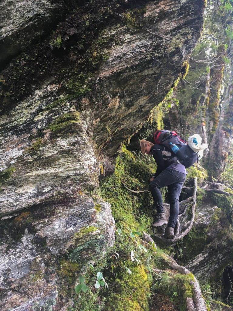 Steep hike to Liverpool Hut