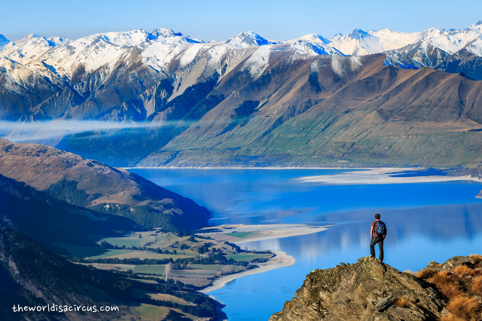 New Zealand in spring, with great views from Isthmus Peak in Wanaka, New Zealand