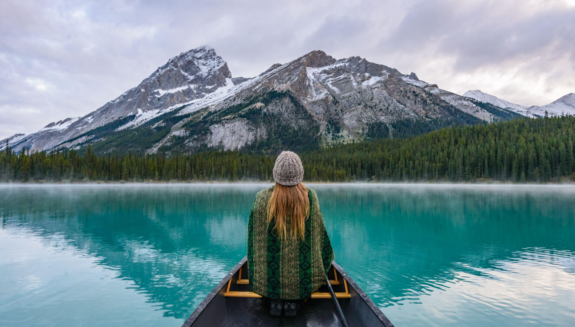 Canoeing Maligne Lake