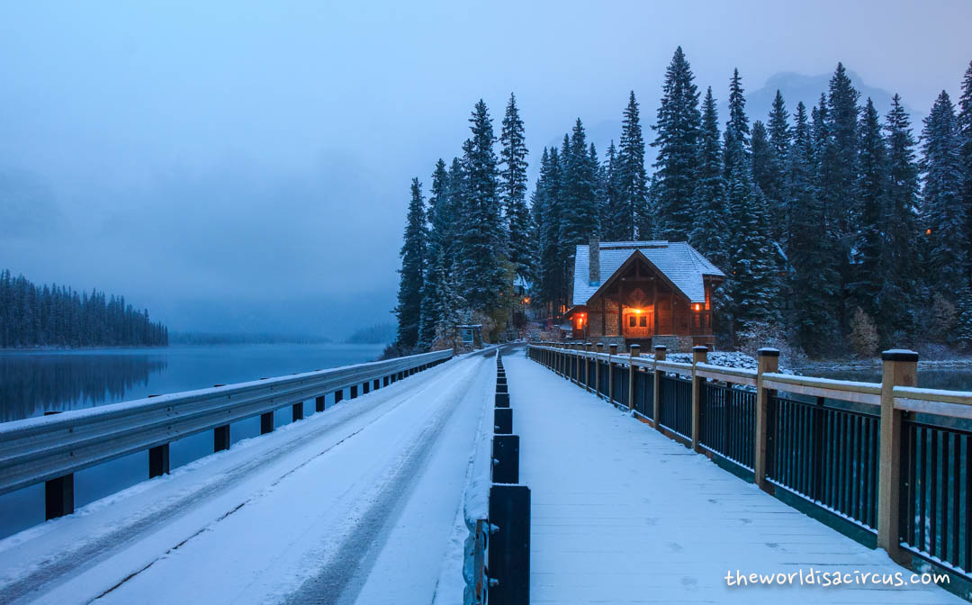 Emerald Lake Lodge in winter